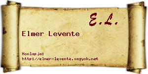 Elmer Levente névjegykártya